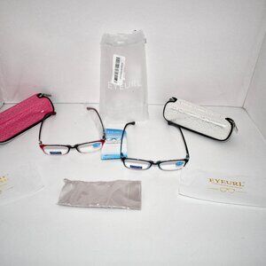 EYEURL 2 Pack Reading Glasses, Blue Light Blocking Readers, 1.25  NWT